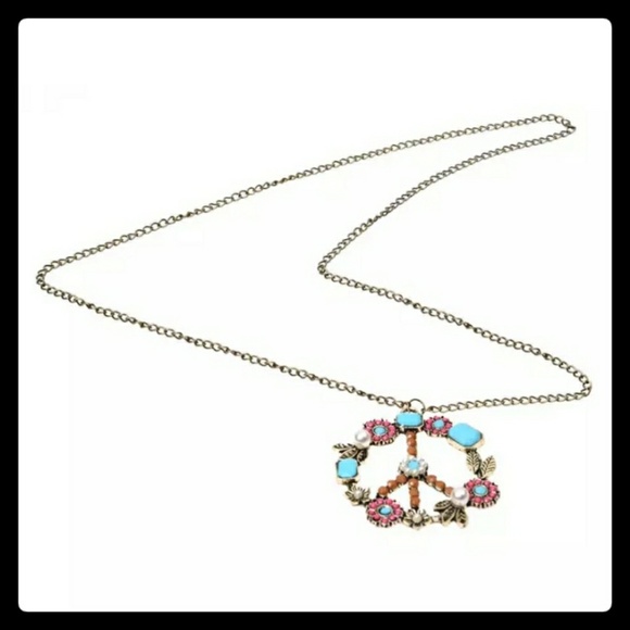 Peace Necklace Womens Hippie Bohemian Wear - Picture 3 of 6